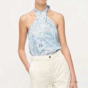 J. Crew Light Blue Halter Top